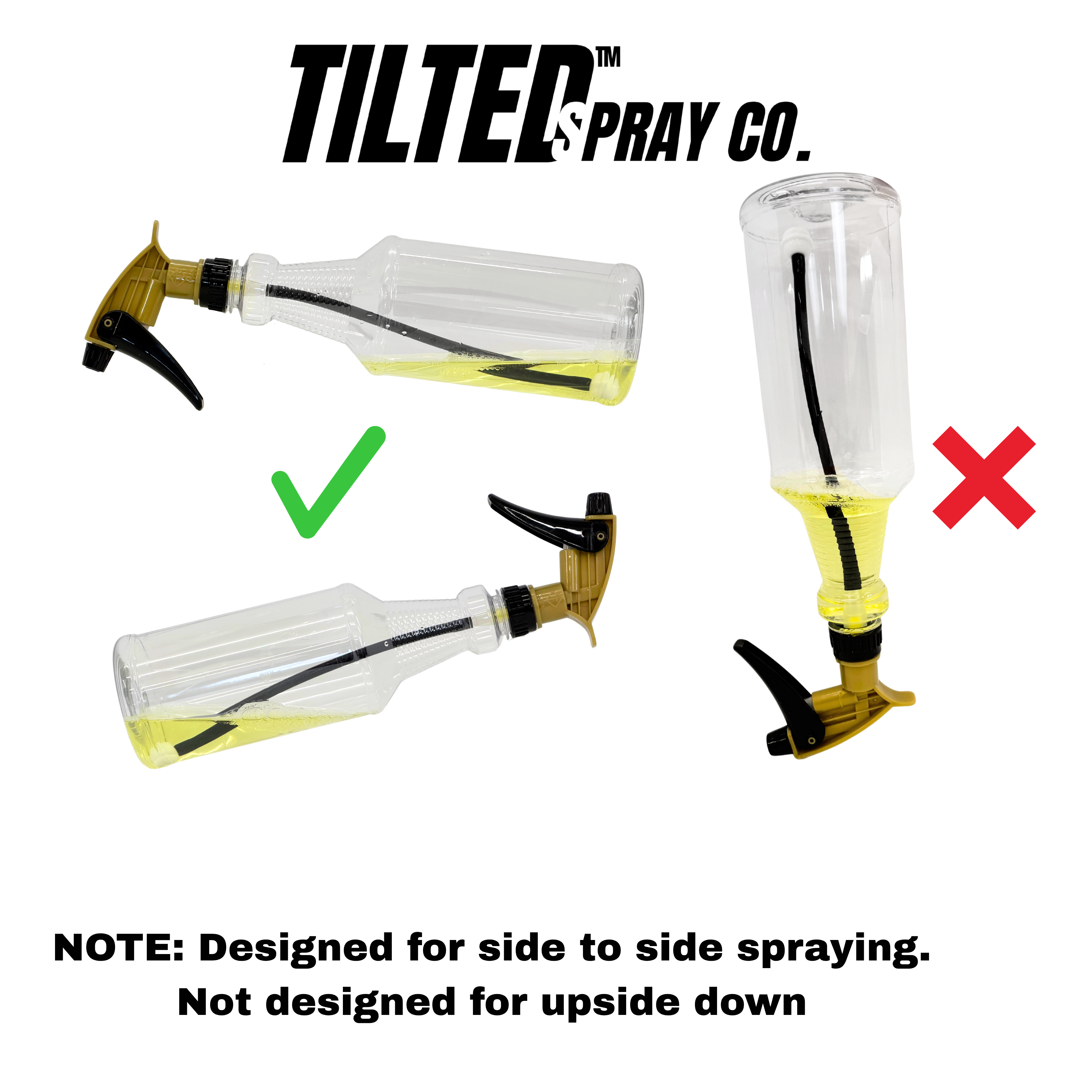 Acid Resistant 180° Spray Bottle Adapter - Tilted™ Spray Co. - 3 Pack