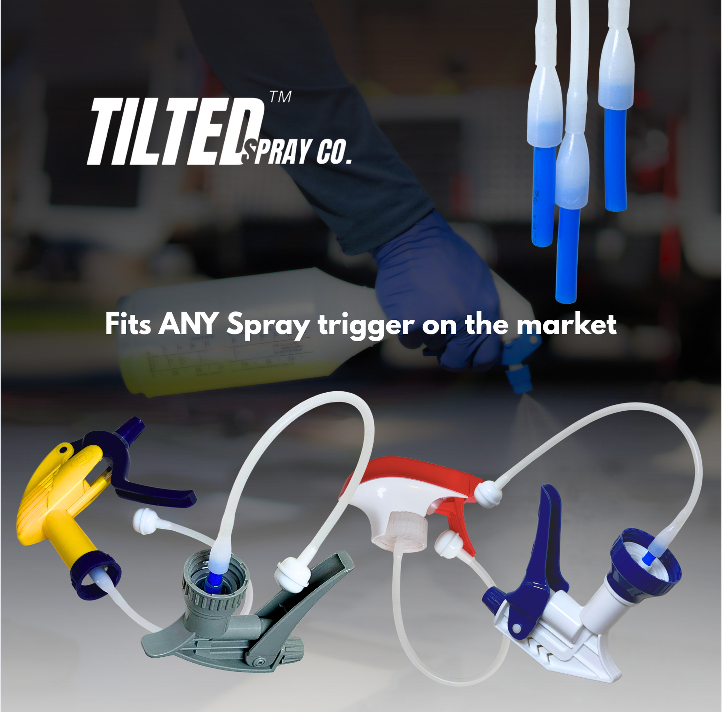 Tilted Spray Adapter -- Turn Any Spray Bottle into a 360° Sprayer!