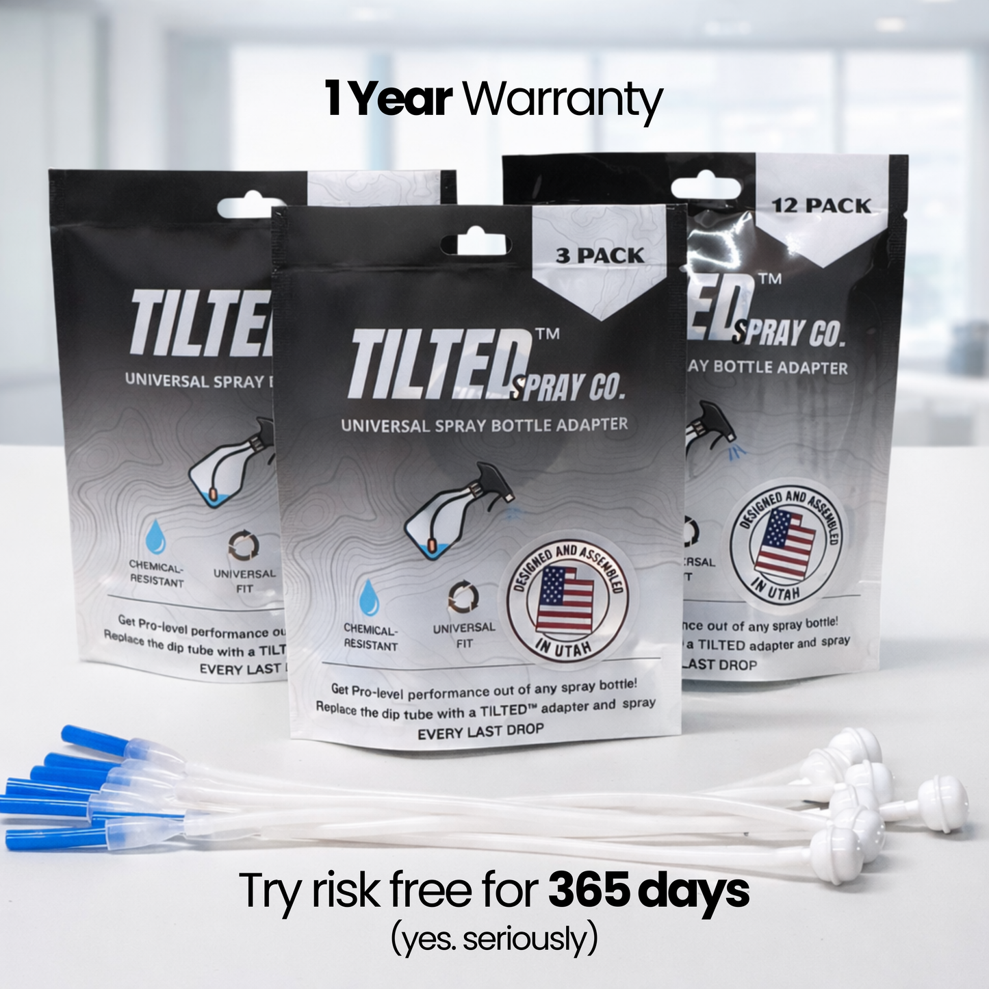 Tilted 360 Spray Bottle Adapter - Turn Any Spray Bottle Into a 360 Sprayer!